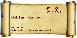 Dobler Konrád névjegykártya